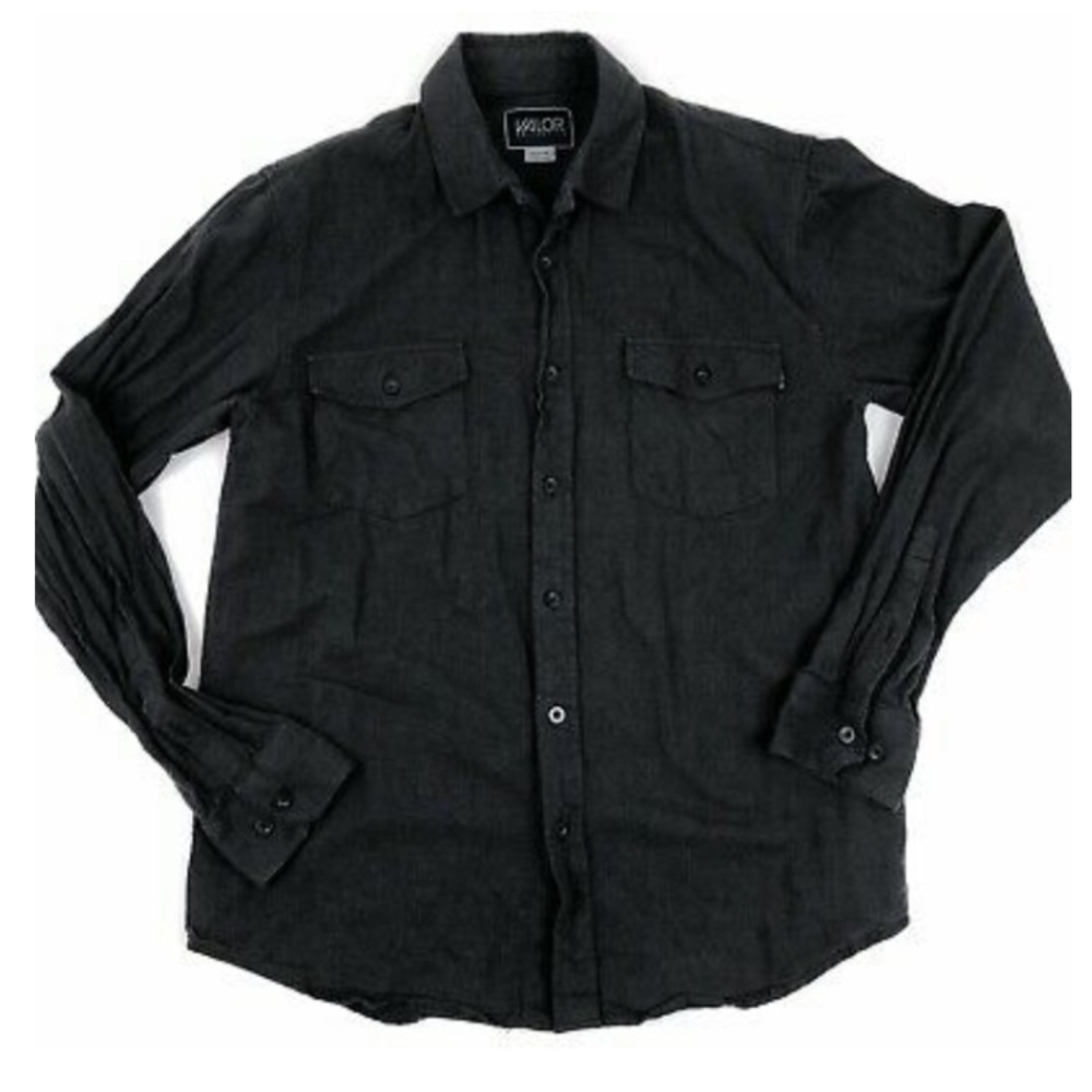 Valor Herringbone Button Down Forest Green